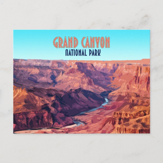 Vintagen Grand Canyon nationalpark Arizona Vykort (Framsida)