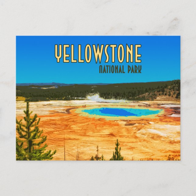 Vintagen Grand Prismatic Yellowstone National Park Vykort (Framsida)