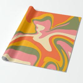 Vintagen Groovy Liquified Marble Retro 60 s  Presentpapper
