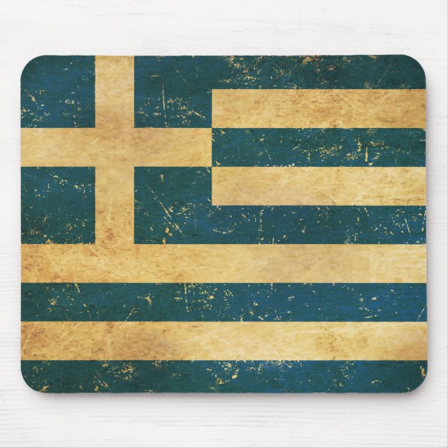 Vintagen Grunge Design för grekiska Flagga Musmatta (Framsidan)