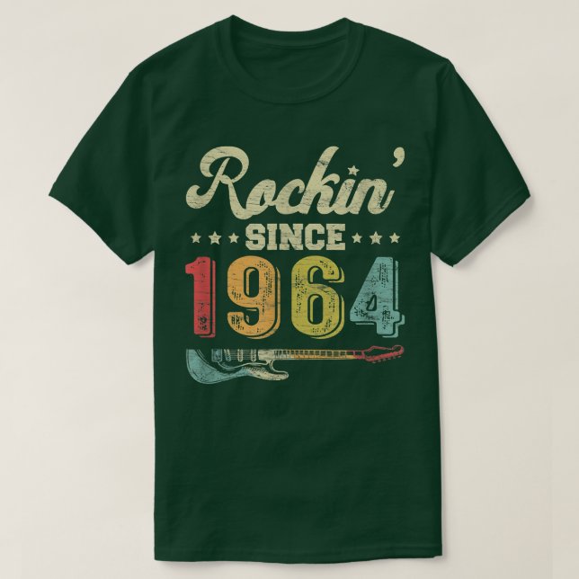vintagen Guitar Rockin sedan 1964 Gui T Shirt (Design framsida)