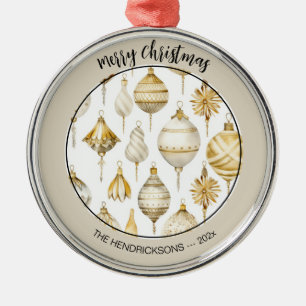 Vintagen Guld Ornaments jul-prydnader Julgransprydnad Metall