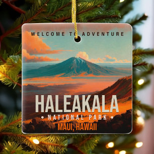 Vintagen Haleakala nationalpark Maui Hawaii Julgransprydnad Keramik