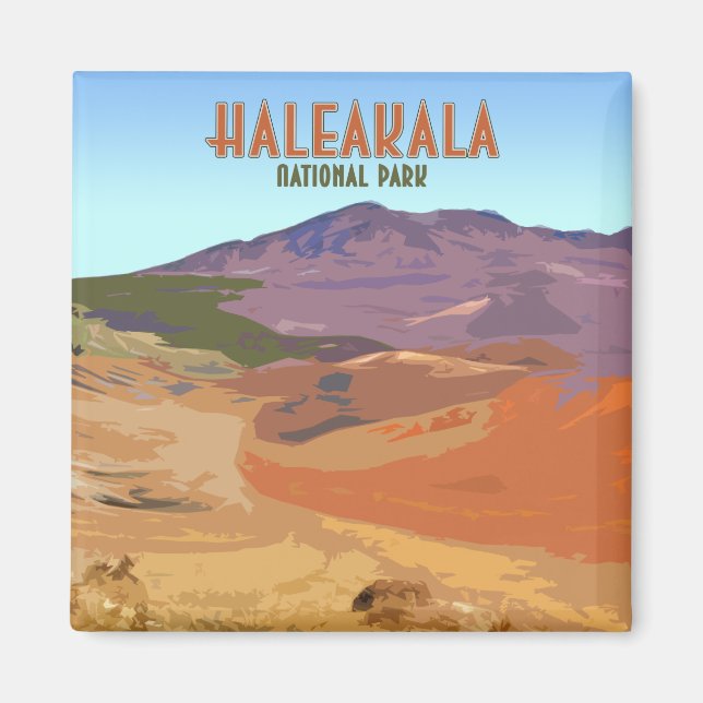 Vintagen Haleakala nationalpark Maui Hawaii Magnet (Framsidan)