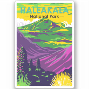 Vintagen Haleakala nationalparken Hawaii Klistermärken