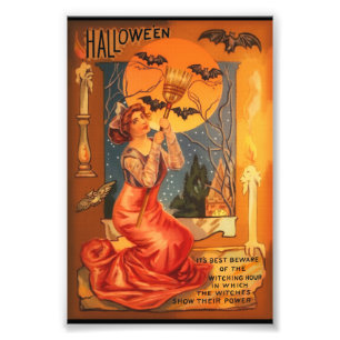 Vintagen Halloween Hälsning Fototryck