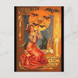 Vintagen Halloween Hälsning Vykort