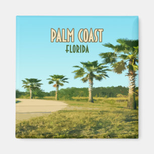 Vintagen handflatan Kusten Florida Handflatan Träd Magnet