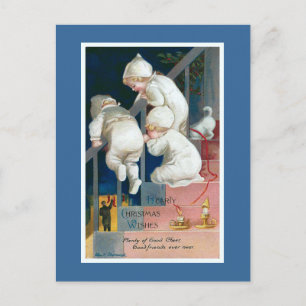 vintagen "Hearty jul Önskemål" Helg Vykort