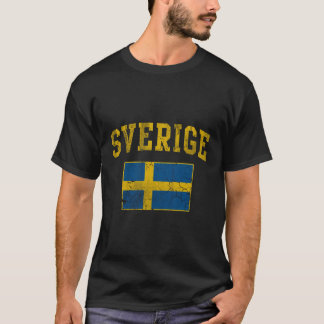 Vintagen Hemma för Flagga Sverige Sverige är inmat T Shirt
