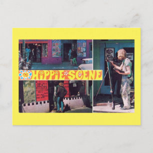 Vintagen Hippie Scene Vykort