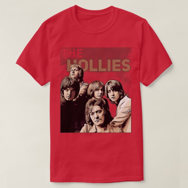 Vintagen Hollies Brown T Shirt (Design framsida)