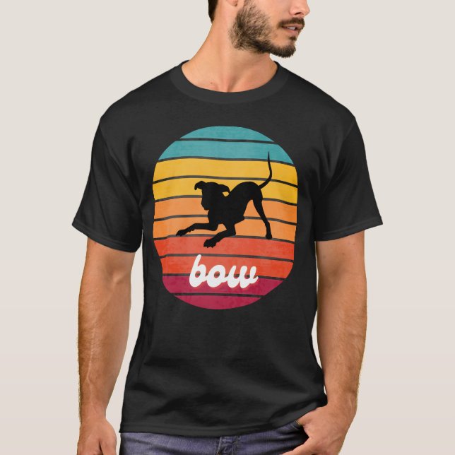 vintagen hund Bow-vänner T Shirt (Framsida)