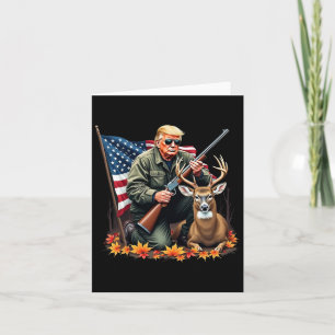 Vintagen Hunting Hjort Season Trump USA flagga Cam Kort