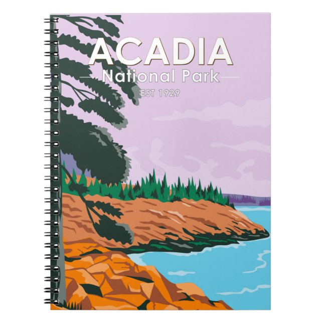 Vintagen i Acadia National Park Pub Harbour Anteckningsbok (Framsidan)