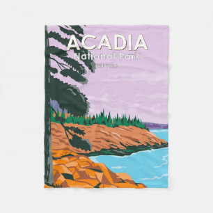 Vintagen i Acadia National Park Pub Harbour  Fleecefilt
