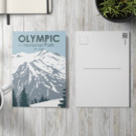 Vintagen i den olympiska nationalparken Washington Vykort<br><div class="desc">Konstruktion för olympiska vektorbilder. Parken sprider sig över flera olika ekosystem,  från de olympiska bergens dramatiska toppar till skogarna med gammal tillväxt.</div>