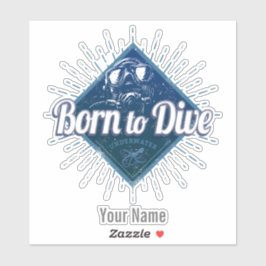 Vintagen i Diver retro Dyka School Ocean Klistermärken