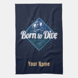 Vintagen i Diver retro Dyka School Ocean Kökshandduk