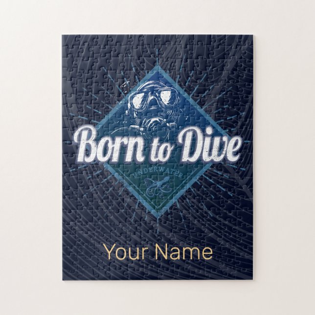 Vintagen i Diver retro Dyka School Ocean Pussel (Vertikal)