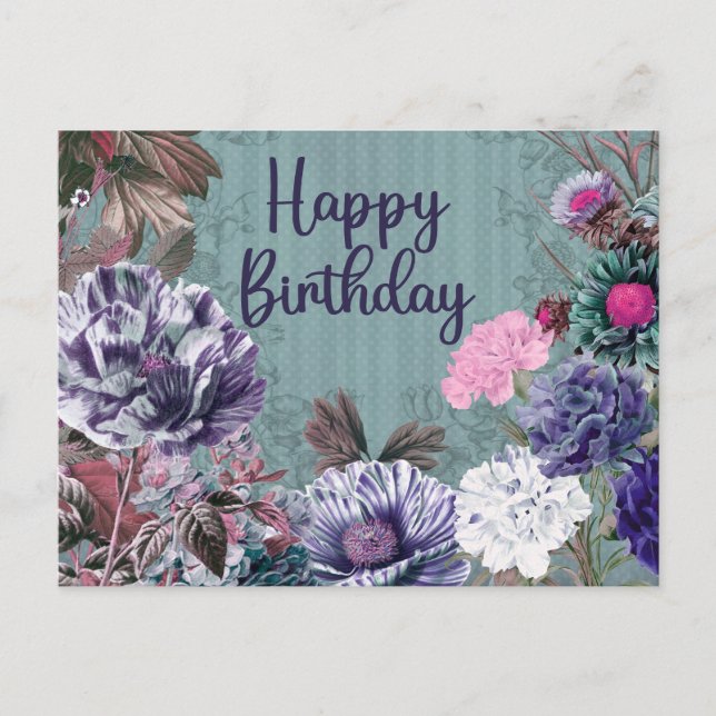 VINTAGEN  i GRATTIS PÅ FÖDELSEDAGEN Vykort (Framsida)