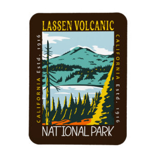 Vintagen i nationalparken Lassen Volcanic Distress Magnet