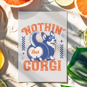 Vintagen "Ingenting annat än Corgi", typgrafi och Vykort