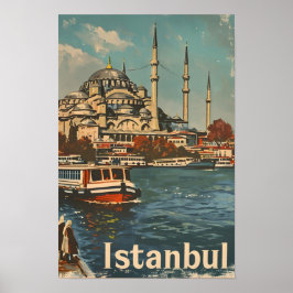 Vintagen Istanbul Blue Mosque Poster
