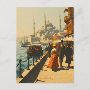 Vintagen Istanbul Blue Mosque Vykort