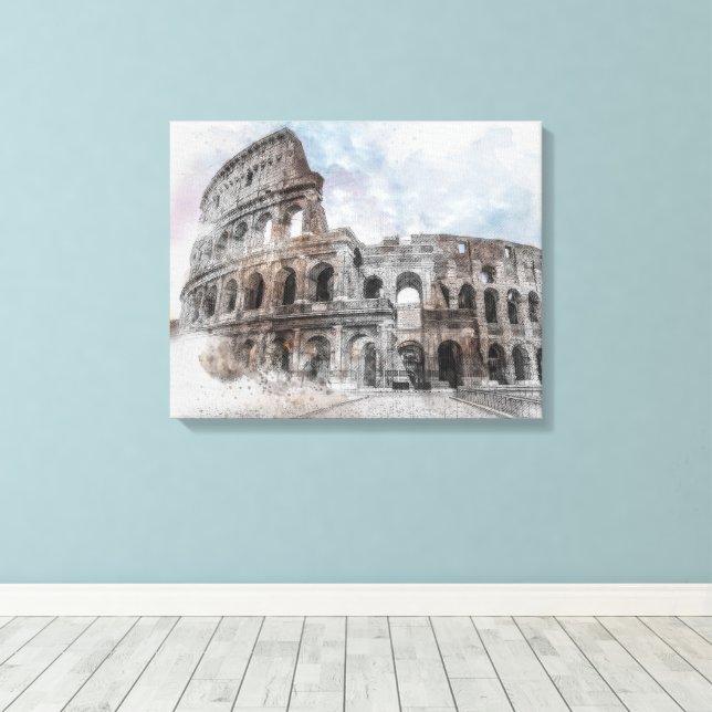 Vintagen Italien Colosseum Travel Art Canvastryck (Insitu (trägolv))