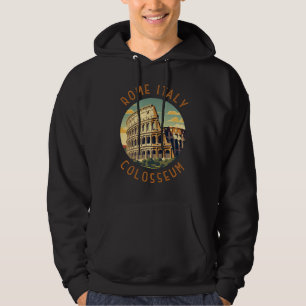 Vintagen Italien Colosseum Travel Art Hoodie