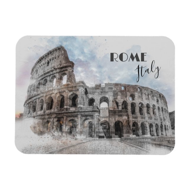 Vintagen Italien Colosseum Travel Art Magnet (Horisontell)