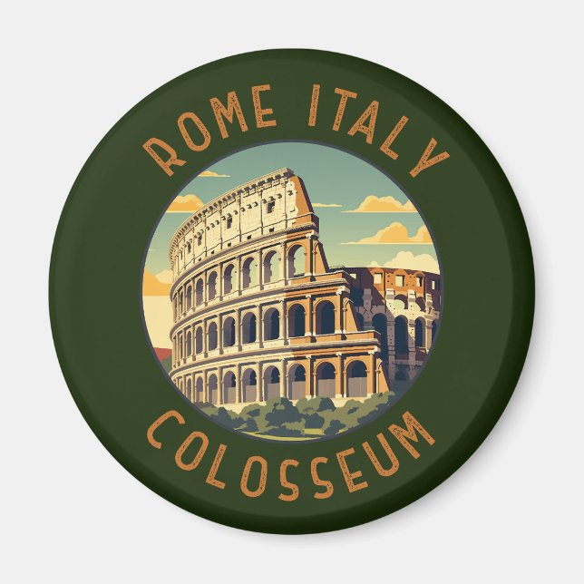 Vintagen Italien Colosseum Travel Art Magnet (Framsidan)