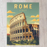 Vintagen Italien Colosseum Travel Art Vykort<br><div class="desc">Roms ekolosseumvektorkonst. Rom ligger i den centrala och westerna delen av den italienska Peninsulan,  i Lazio,  längs Tibers kuster.</div>
