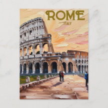 Vintagen Italien Colosseum Travel Art