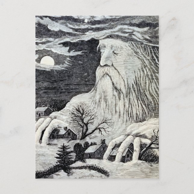 vintagen "Jack Frost" Vykort (Framsida)