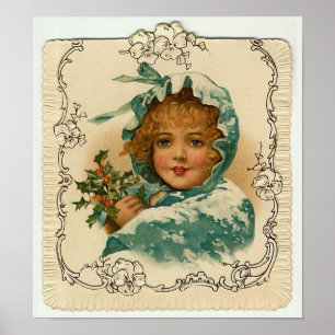 vintagen "Jul Holly" Poster