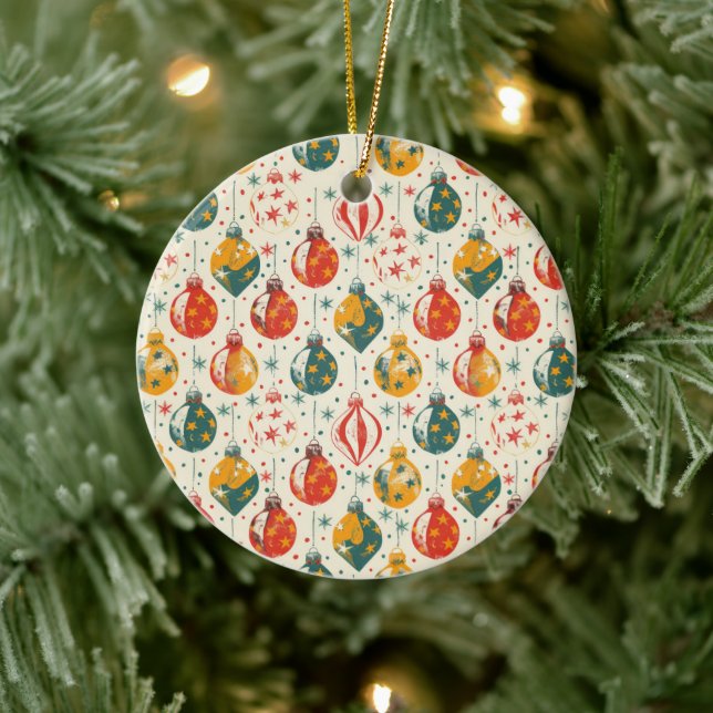 Vintagen Julgran Ornaments  över utskrift Julgransprydnad Keramik (Träd)