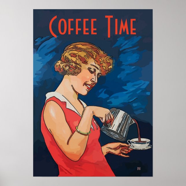 Vintagen Kaffe Stil, lägg till text Poster (Framsidan)