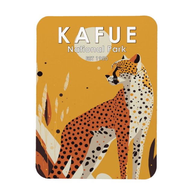 Vintagen Kafue nationalpark Zambia Magnet (Vertikal)