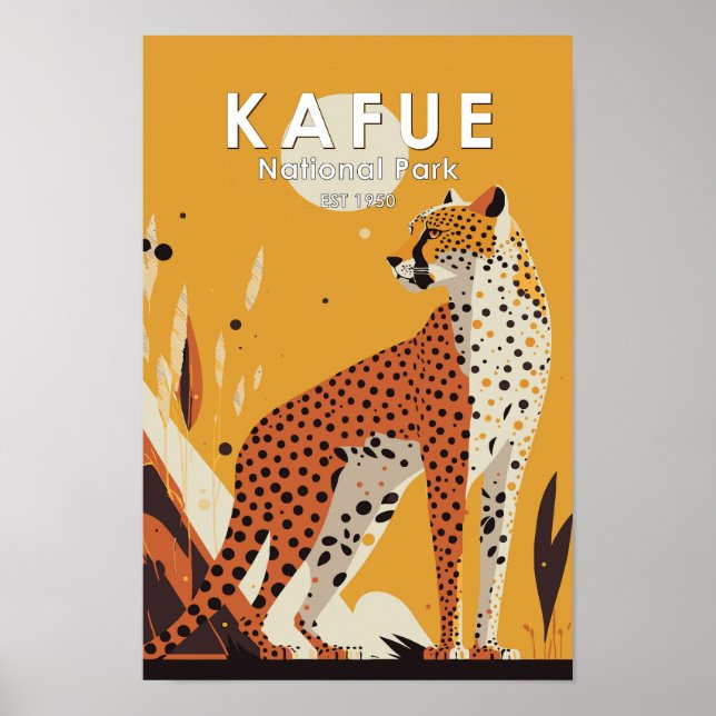Vintagen Kafue nationalpark Zambia Poster (Framsidan)