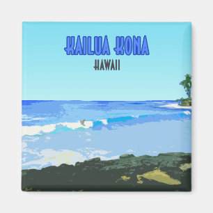 Vintagen Kailua Kona Big Island Hawaii Magnet