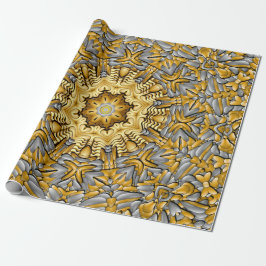 Vintagen Kaleidoskop vid Metall Guld Presentpapper