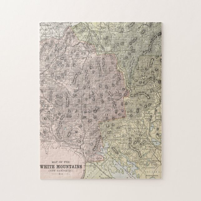Vintagen Karta i de vita bergen (1901) Pussel (Vertikal)