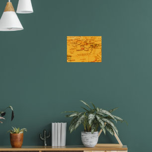 Vintagen Karta Poster