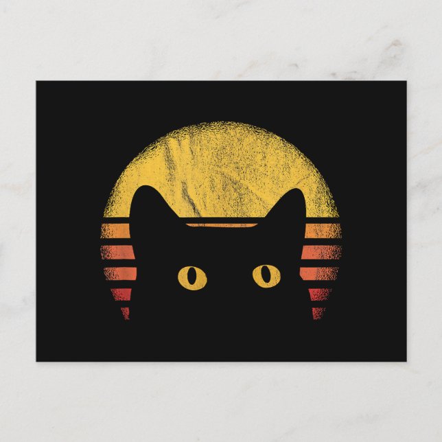 Vintagen Kat Retro Helg Vykort (Framsida)