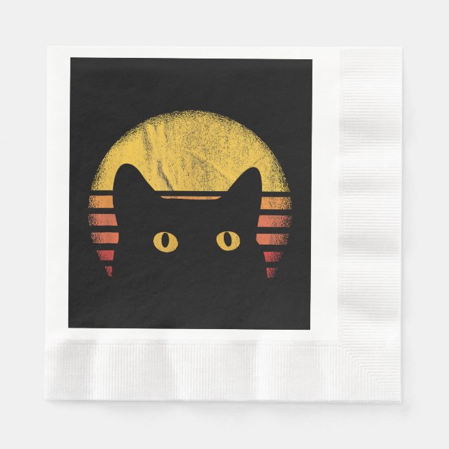 Vintagen Kat Retro Pappersservett (Framsidan)