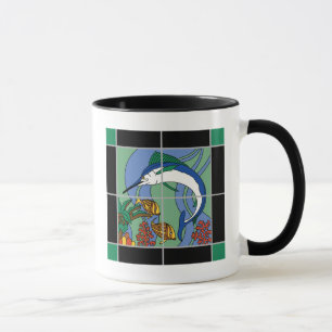 Vintagen Katalanska ön Marlin Tile Mural Mugg