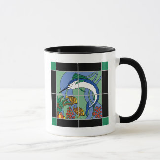 Vintagen Katalanska ön Marlin Tile Mural Mugg