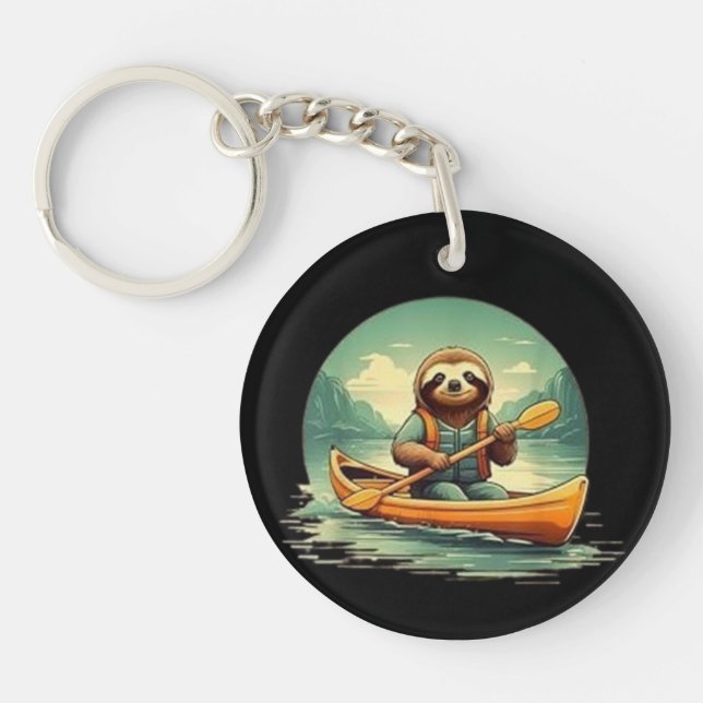 Vintagen Kayaking Sloth Canoe Älskare Funny Animal (Framsidan)
